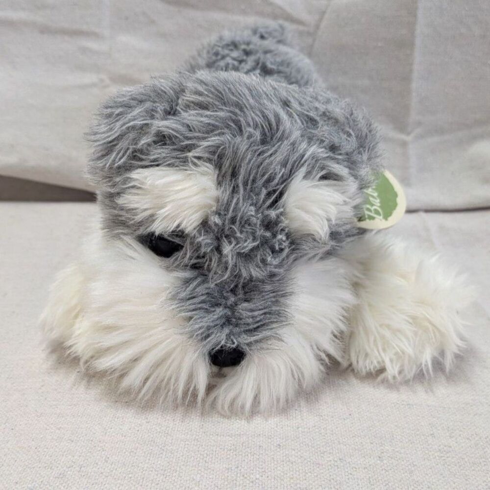 Schnauzer Puppy Dog Plush Gray White Stuffed Animal NWT Nature Babies